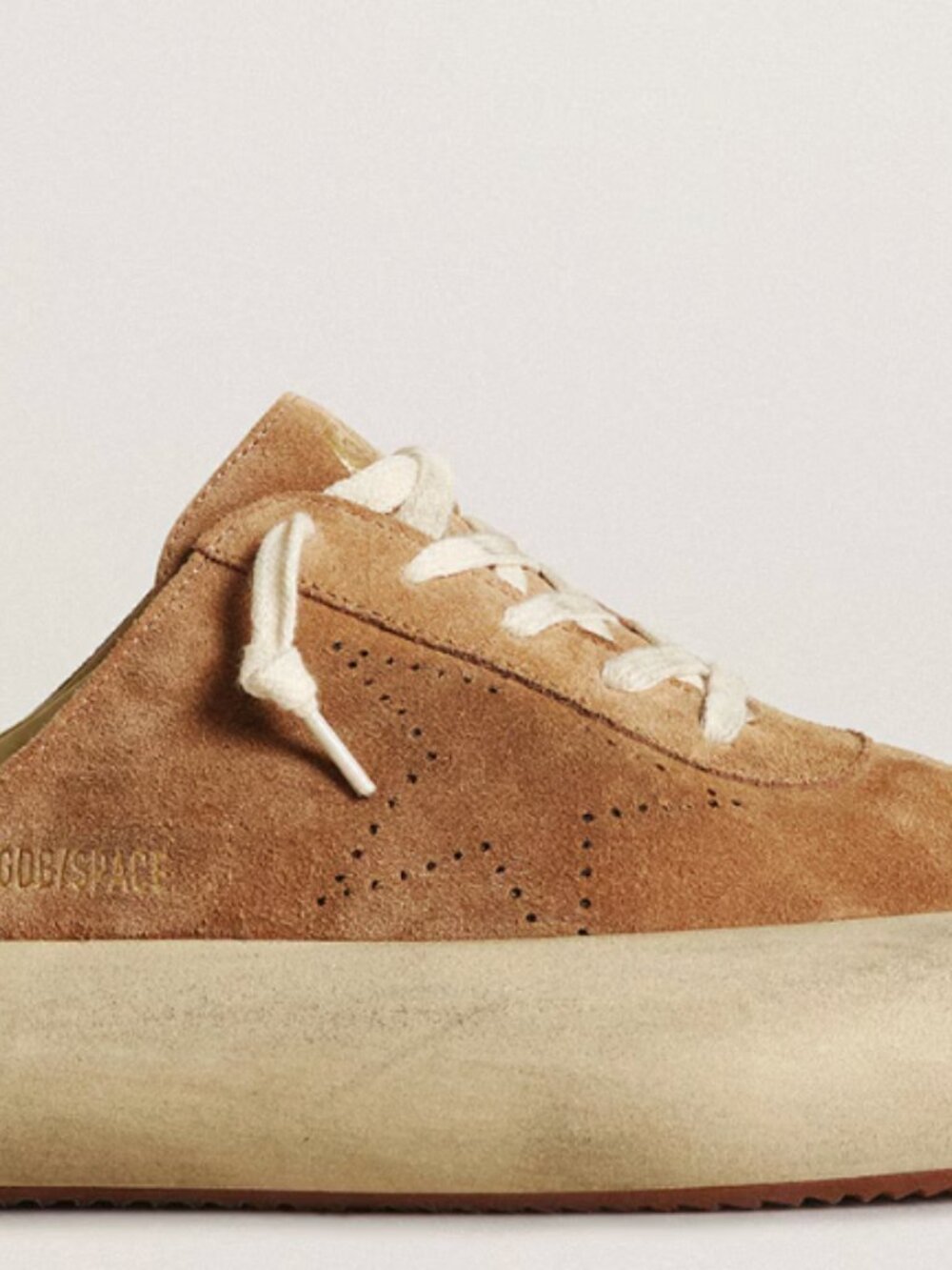 Golden Goose Space Star Sabot in tobacco-colored suede w/ perforated star Sz 39 - Picture 8 of 10